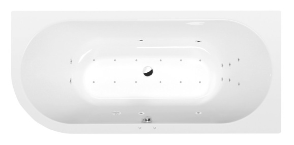 VIVA R hydromasážna vaňa, 185x80x47cm, Attraction Hydro-Air, chróm