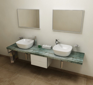 AVICE doska pod umývadlo 250x50cm, hrúbka 5cm, Aquamarine