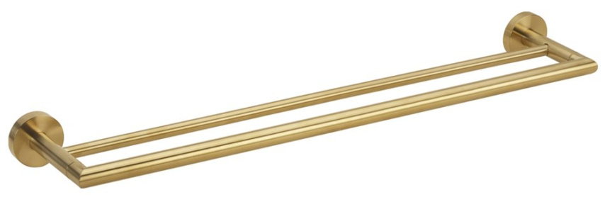 X-ROUND GOLD dvojitý držiak uterákov 600x120mm, zlato mat