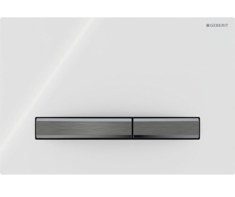 GEBERIT SIGMA50 Dual flush ovl&aacute;dacie tlač&iacute;tko, biely/čierny chrom