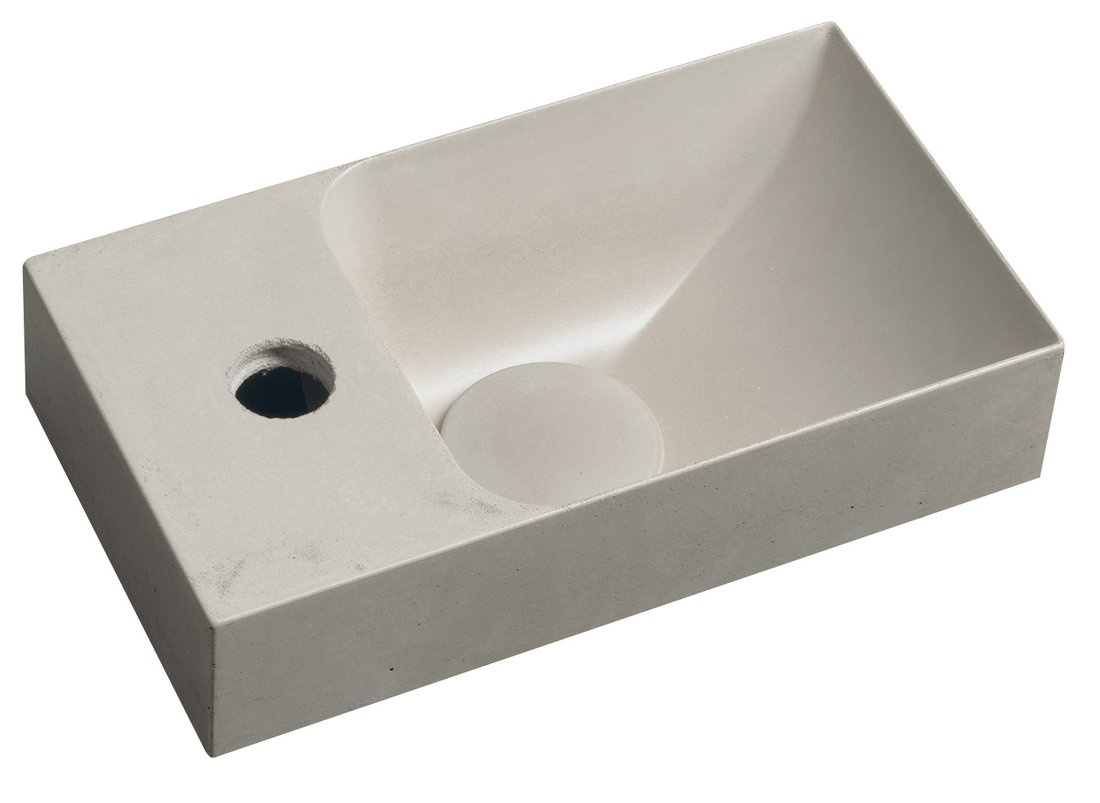 PICCOLINO betónové umývadlo 30,8x17cm, batéria vľavo, piesková mat