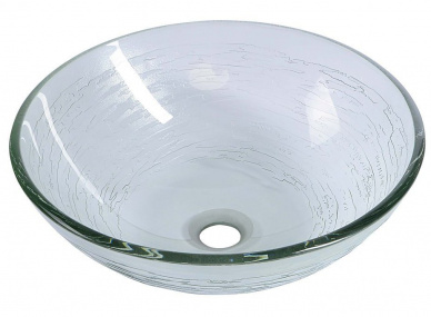 RIPPLE sklenené umývadlo na dosku Ø 42 cm, číre s textúrou