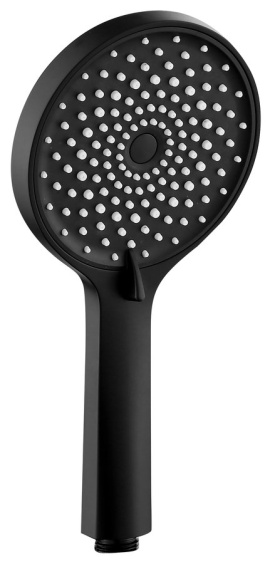 Ručná masážna sprcha, 4 režimy, silikon trysky, priemer 123mm, čierna mat