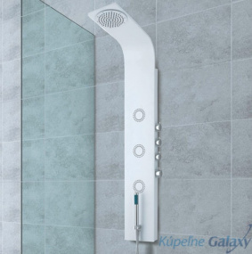 Ibiza s termostatickou batériou, hydromasážny hliníkový sprchový panel biely