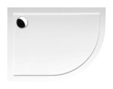 RENA L sprchová vanička z liateho mramoru, štvrťkruh 100x80cm, R550, ľavá, bie