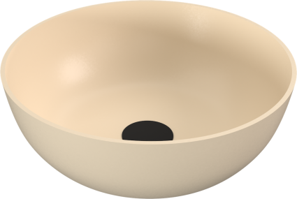BANERA ROUND umývadlo na dosku, liaty mramor, priemer 39cm, béžová mat