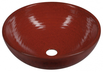 ATTILA keramické umývadlo, priemer 43 cm, keramické, farba paradajková