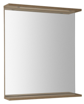 KORIN STRIP zrkadlo s LED osvetlením 60x70x12cm, dub platin