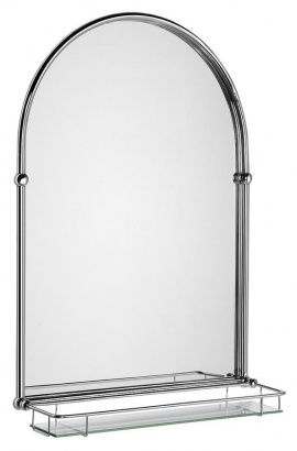 TIGA zrkadlo 48x67cm, sklenená polička, chróm