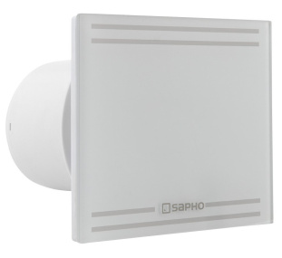 GLASS kúpeľňový ventilátor axiálny, 8W, potrubie 100mm, časovač, biela