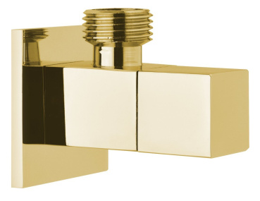 Rohový ventil s rozetou, hranatý, 1/2"x 3/8", zlato