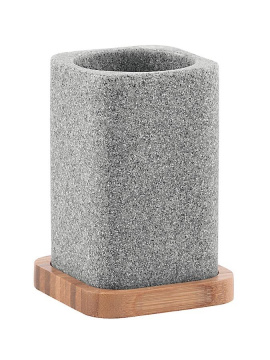 NORA pohár na postavenie, šedá/bambus