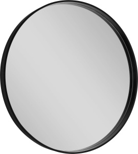 NOTION guľaté zrkadlo v ráme, ø 80cm, čierna mat