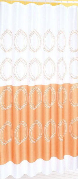 Záves 180x180cm, 100% polyester, biela/oranžová