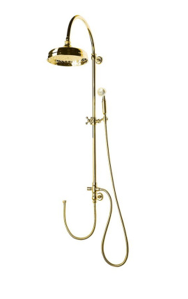 VANITY Sprchový stĺp s pripojením vody na batériu, retro, zlato