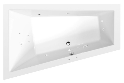 TRIANGL L hydromasážna vaňa, 180x120x50cm, Active Hydro, chróm