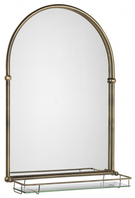 TIGA zrkadlo 48x67cm, sklenená polička, bronz