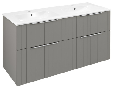 CIRASA umývadlová skrinka s dvojitým umývadlom 121x66x46cm, agila strip