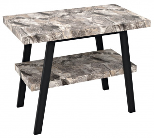 TWIGA umývadlový stolík 90x72x50 cm, čierna matná/šedý kameň
