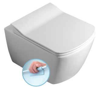GLANC závesná WC misa, Rimless, 37x51,5cm, biela