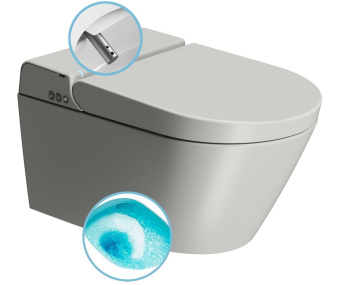 WCLEAN závesné WC Swirlflush s integrovaným elektronickým bidetom, cenere dual-mat