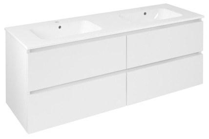 EZARA dvojum&yacute;vadlov&aacute; skrinka 140x55x46cm, biela lesk