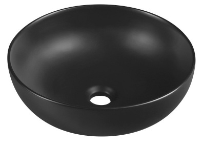 RONDANE keramické umývadlo, priemer 40x13,5 cm, na dosku, čierna matná
