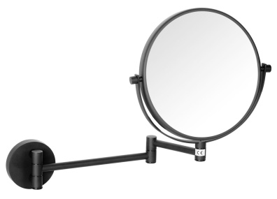 X-ROUND BLACK kozmetické zrkadlo závesné priemer 180mm, čierna