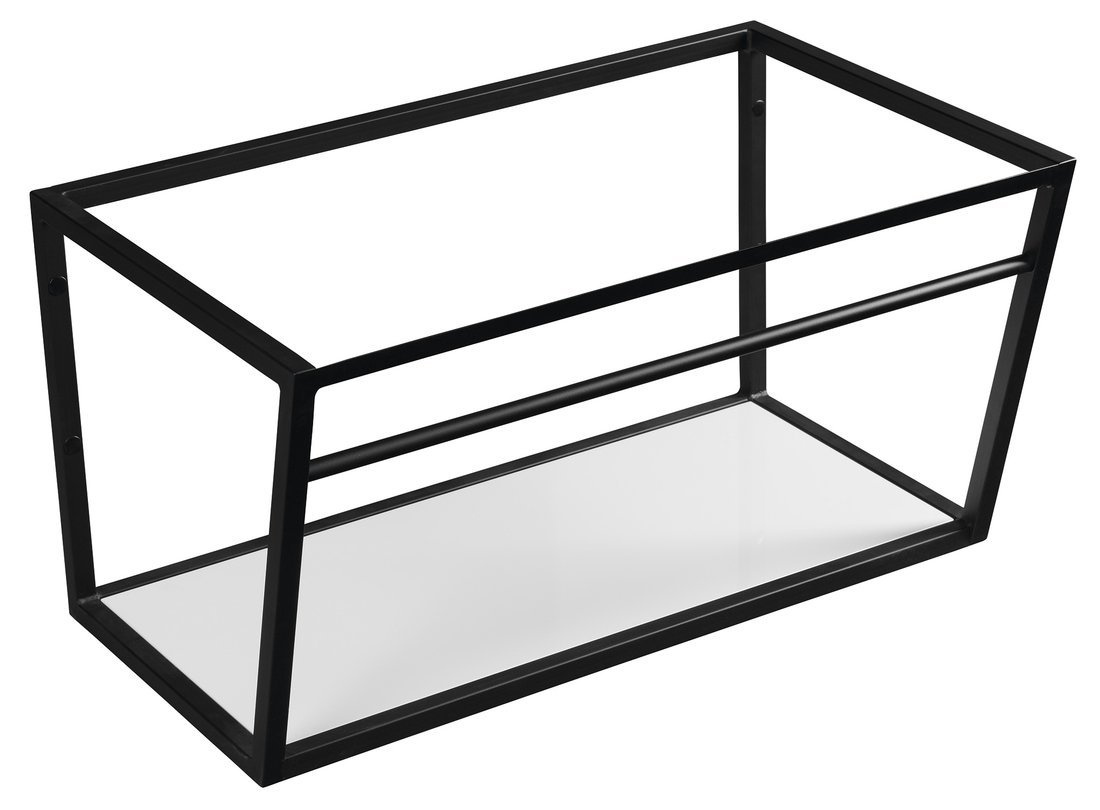 SKA konzola pod umývadlo 750x400x460mm, čierna mat, s bielou MDF policou