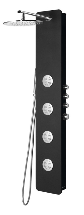 SPIRIT ROUND sprchový panel s termostat. batériou 250x1550mm, nástenný, čierna