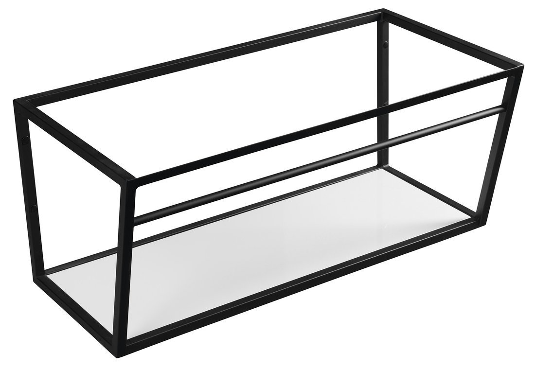 SKA konzola pod umývadlo/pod dosku 900x400x460mm, čierna mat, s bielou MDF policou