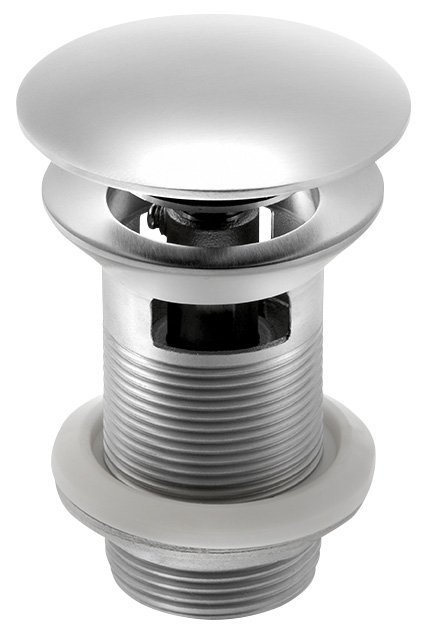 MINIMAL umývadlová výpust 5/4", click-clack, veľká krytka, nerez mat
