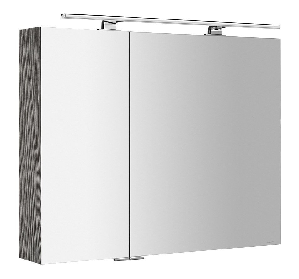 MIRRÓ galérka s LED osvetlením, 90x70x16cm, dub strieborný