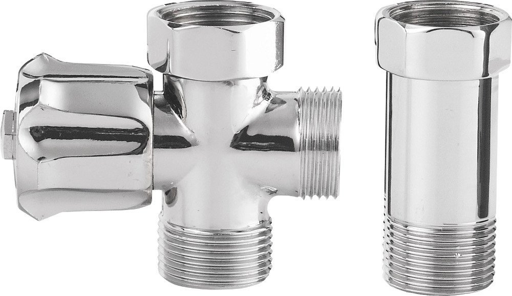 Ventil práčky pred nástennou batériou so spätným ventilom 3/4 "x3/4", chróm