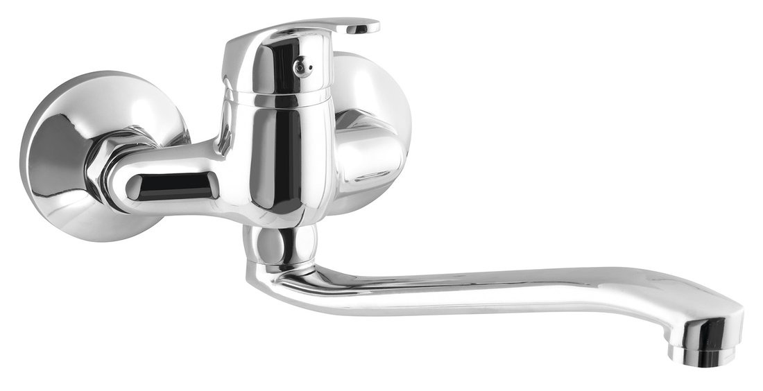 AQUALINE 35 nástenná batéria, 100mm rozteč, ploché zvýšené ramienko, chróm