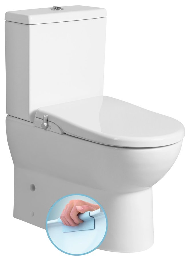 JALTA WC kombi s bidetem Clean Star, Rimless, spodný/zadný odpad, biela