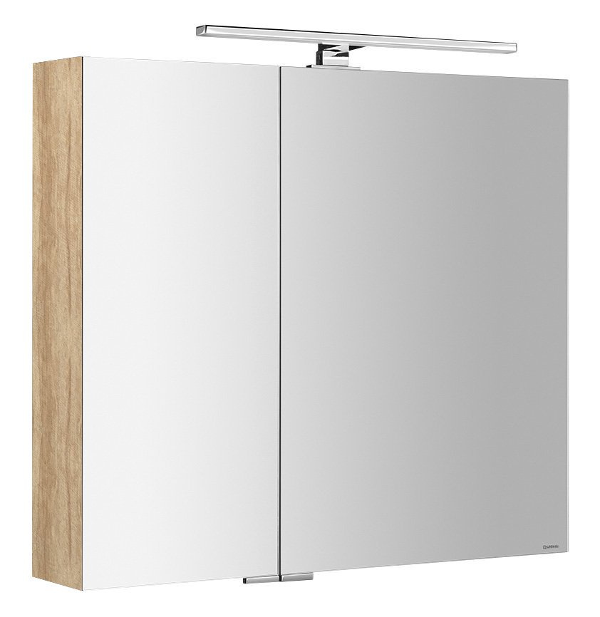 MIRRÓ galérka s LED osvetlením, 3x dvierka, 120x70x16cm, dub Alabama