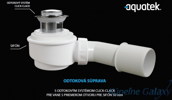 Odtoková súprava CLICK-CLACK pre vane, 50 mm