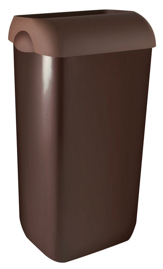 COLORED nástenný odpadkový kôš s vekom 23l, ABS, hnedá