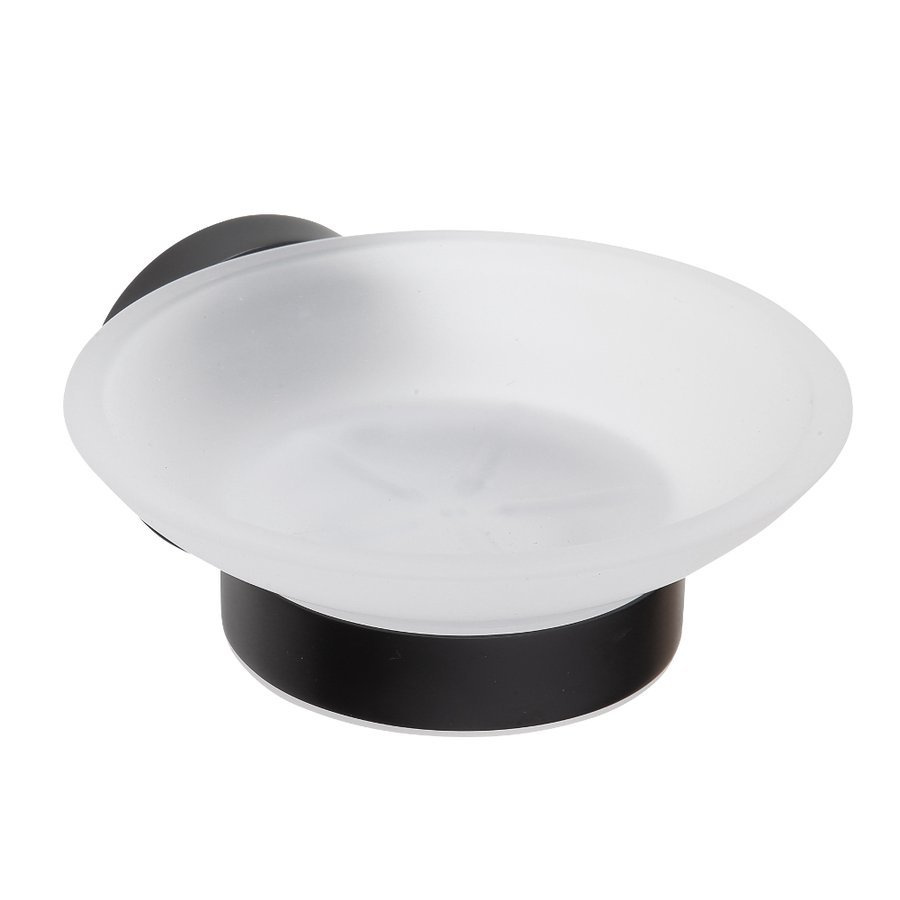 X-ROUND BLACK mydlenička, mliečne sklo, čierna mat