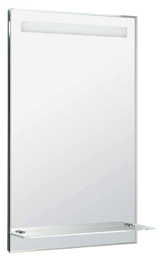 Zrkadlo s LED osvetlením a policou 50x80cm, gombíkový vypínač