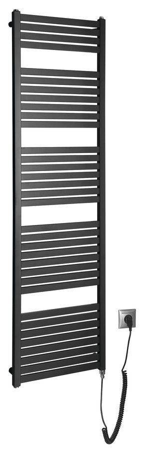 TONDI-E elektrické vykurovacie teleso, rovné, 450x1690 mm, 600 W, čierna mat
