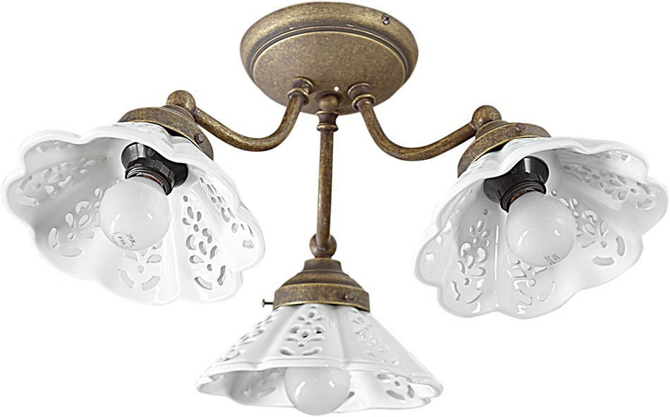 NAPOLI stropné svietidlo 3xE14,40W, 230V, IP21, keramické tienitko, bronz