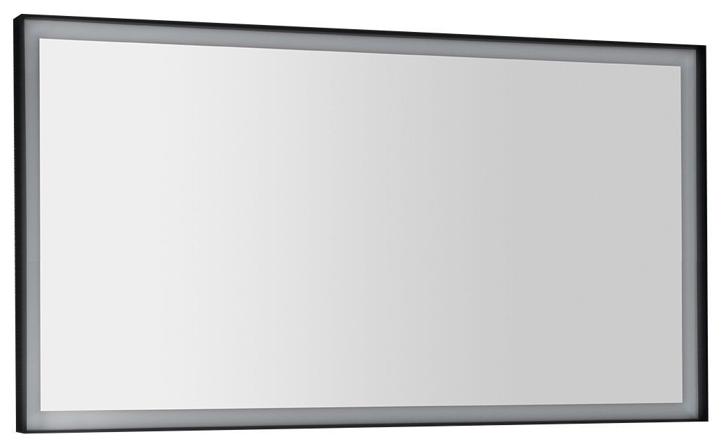 SORT zrkadlo s LED osvetlením 120x70cm, čierna mat