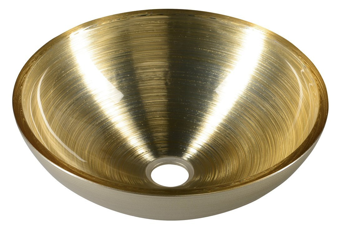 MURANO SOFT BROWN sklenené umývadlo na dosku, priemer 40cm, béžovozlatá
