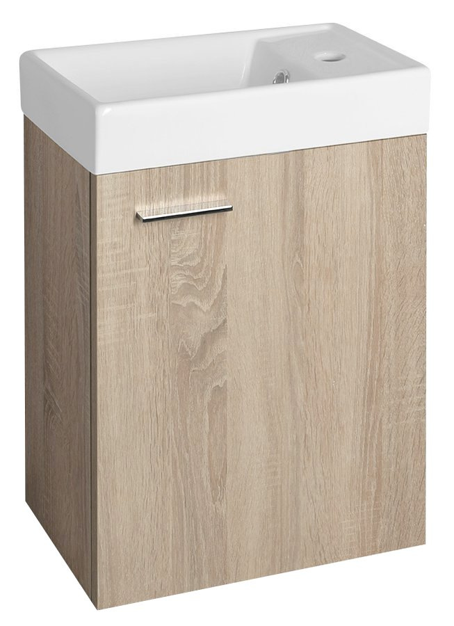 ZOJA skrinka s keramickým umývadlom 40x22 cm, dub platina