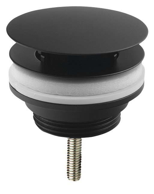 Umývadlová výpust 5/4", neuzatvárateľná, veľká krytka, 10-55mm, čierna