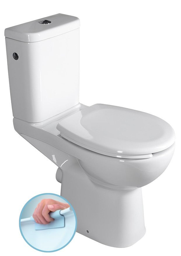 HANDICAP WC kombi misa zvýšená Rimless, zadný odpad, biela
