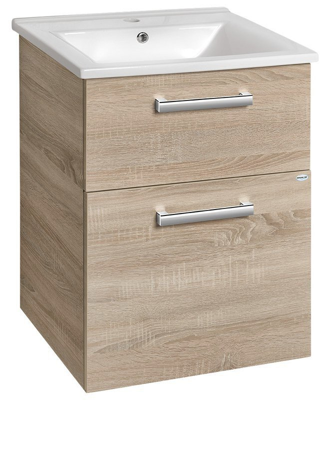 VEGA umývadlová skrinka 51,5x72,6x43,6cm, 2x zásuvka, dub platin