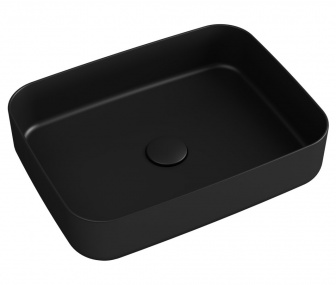 INFINITY RECTANGLE keramické umývadlo na dosku, 50x36cm, čierna